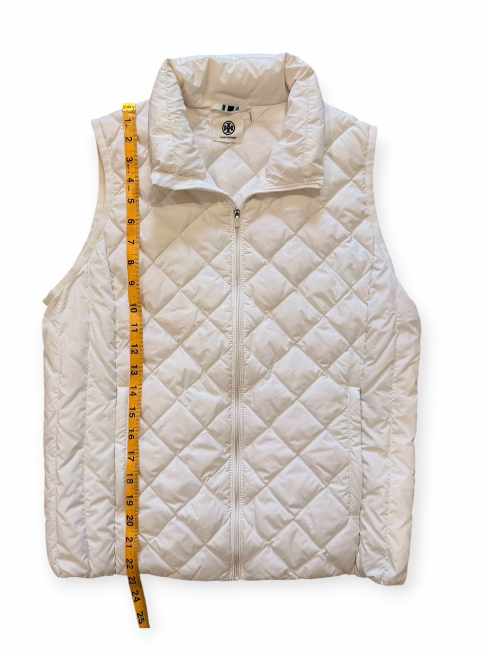 Tory Burch Tory Sport Quilted Packable Vest Ivory Cream M Fall Outfits Preppy - Picture 10 of 14
